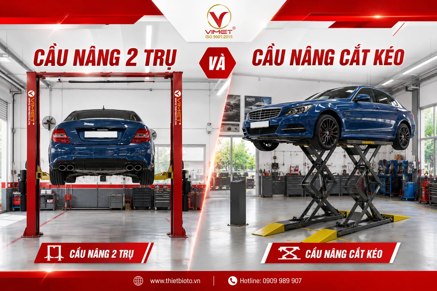 Nên Mua Cầu Nâng 2 Trụ Hay Cầu Nâng Cắt Kéo