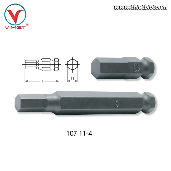 Đầu khẩu lục giác 4mm Koken 107.11-4