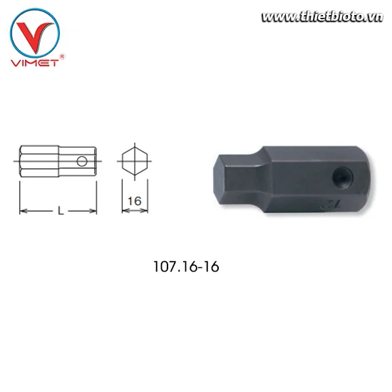 Đầu khẩu lục giác 16mm Koken 107.16-16