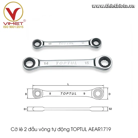 Cờ lê 2 đầu vòng tự động TOPTUL AEAR1719