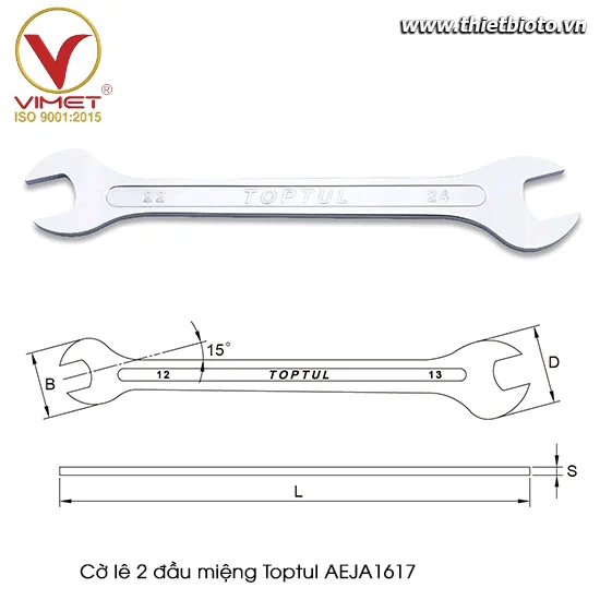 Cờ lê 2 đầu miệng TOPTUL AEJA1617