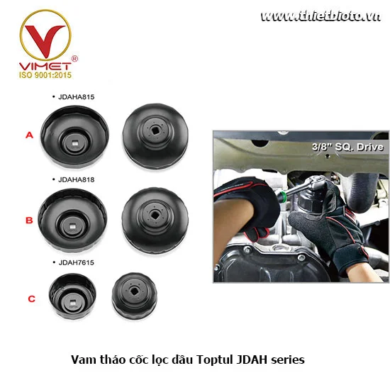 Vam tháo cốc lọc dầu  74mm  15 cạnh TOPTUL JDAH7415