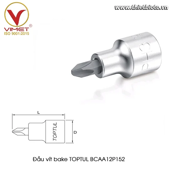 Đầu vít bake 3/8" TOPTUL BCAA12P152