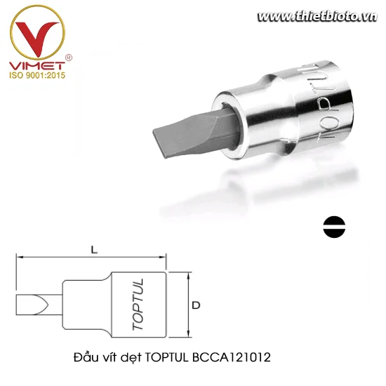 Đầu vít dẹt 3/8" TOPTUL BCCA121012