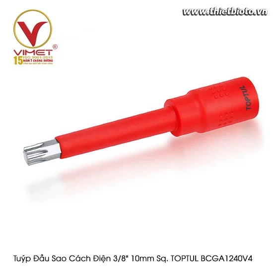 Tuýp đầu sao cách điện 3/8" 10mm sq. TOPTUL BCGA1240V4