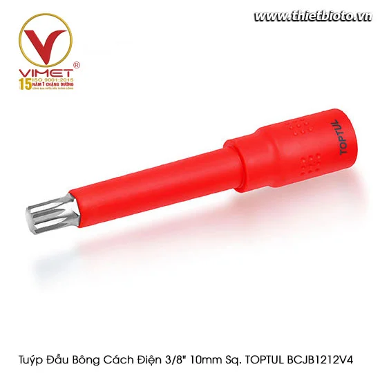 Tuýp đầu bông cách điện 3/8" 10mm sq. TOPTUL BCJB1212V4