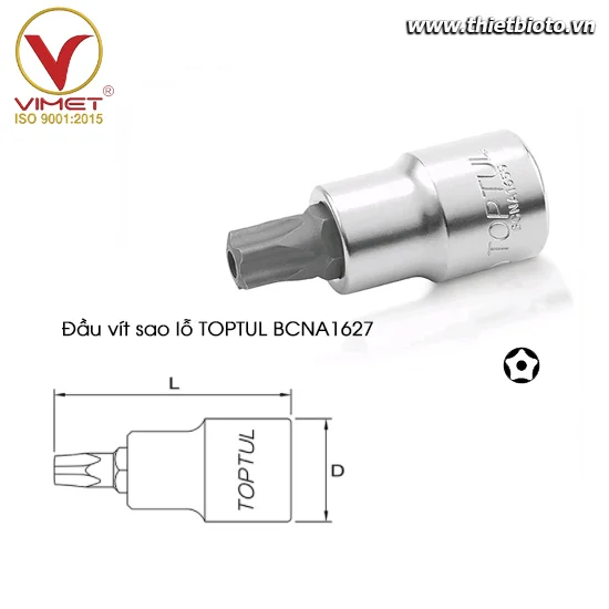 Đầu vít sao lỗ 1/2" TOPTUL BCNA1627