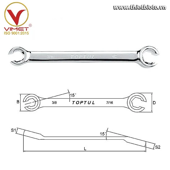 Cờ lê 2 đầu mở TOPTUL AFAA1618