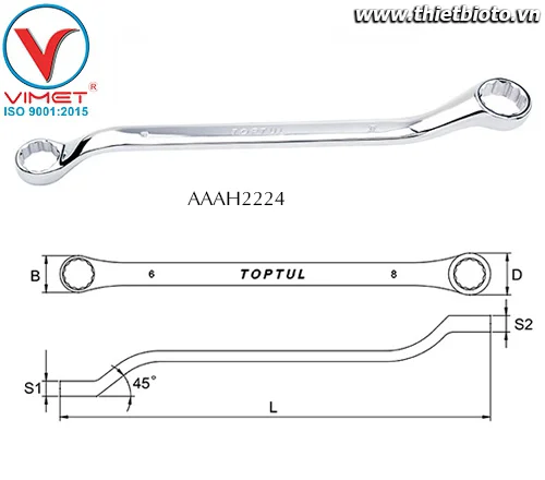 Cờ lê 2 đầu vòng Toptul AAAH2224