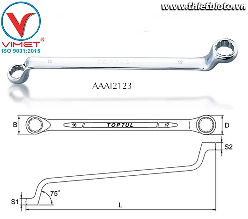 Cờ lê 2 đầu vòng Toptul AAAI2123