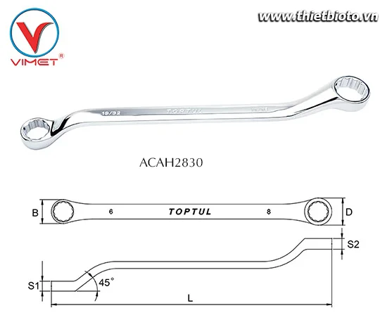Cờ lê 2 đầu vòng Toptul ACAH2830