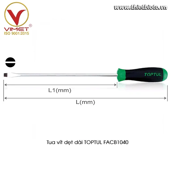 Tua vít dẹt dài TOPTUL FACB1040
