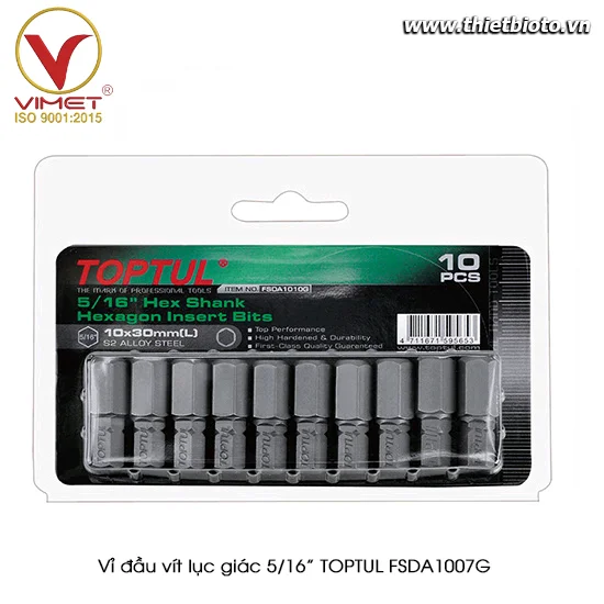 Vỉ đầu vít lục giác 5/16" TOPTUL FSDA1007G