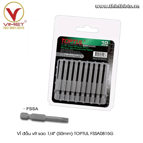Vỉ đầu vít sao 1/4" (50mm) TOPTUL FSSA0815G