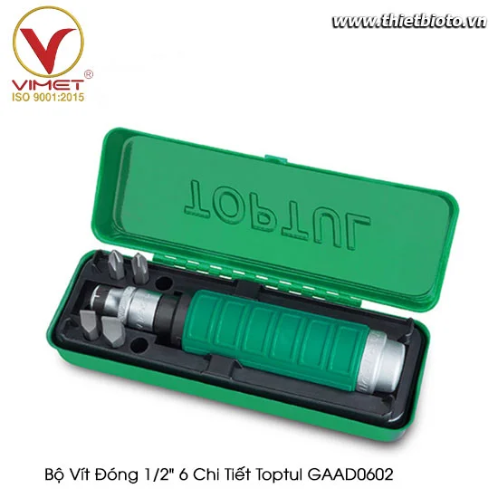 Bộ vít đóng 1/2" 6 chi tiết Toptul GAAD0602