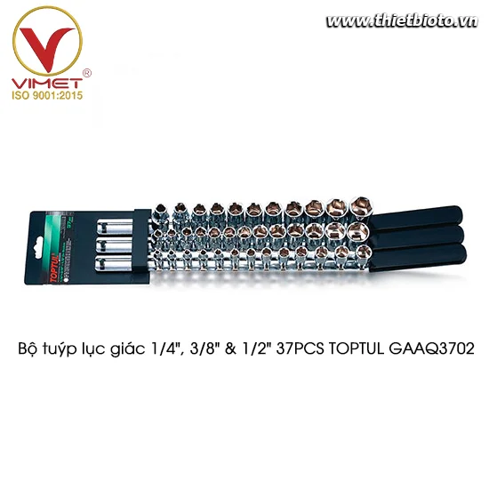 Bộ tuýp lục giác 1/4", 3/8" & 1/2" 37PCS TOPTUL GAAQ3702