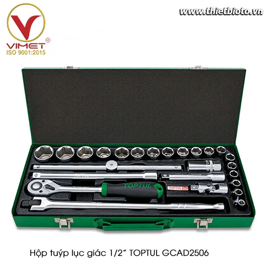 Hộp đầu tuýp 1/2" 25 chi tiết TOPTUL GCAD2506