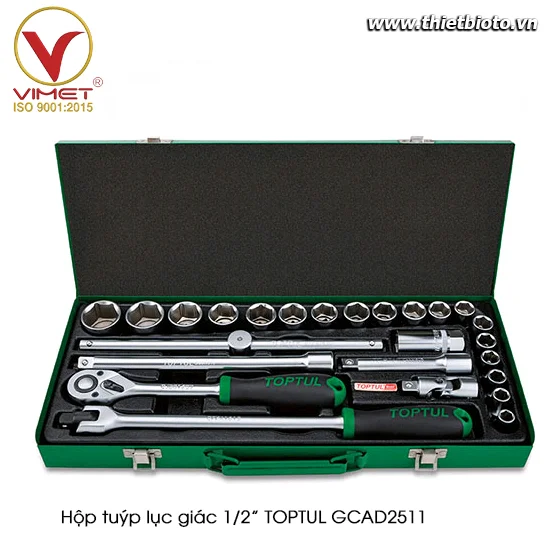Hộp đầu tuýp 1/2" 25 chi tiết TOPTUL GCAD2511