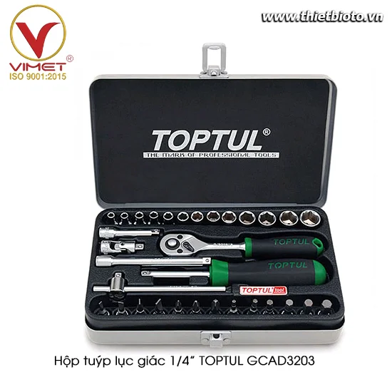 Hộp đầu tuýp 1/4" 32 chi tiết TOPTUL GCAD3203