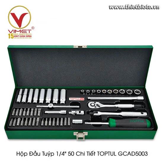 Hộp đầu tuýp 1/4" 50 chi tiết TOPTUL GCAD5003