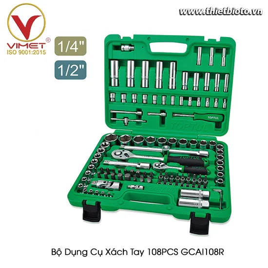 Bộ dụng cụ xách tay 108PCS TOPTUL GCAI108R