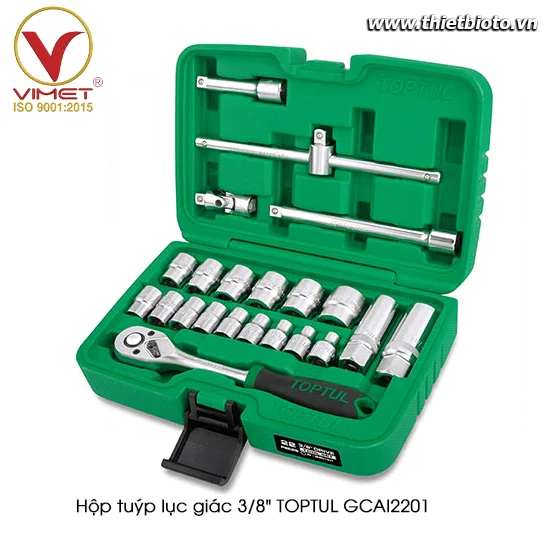 Hộp đầu tuýp 3/8" 22 chi tiết TOPTUL GCAI2201