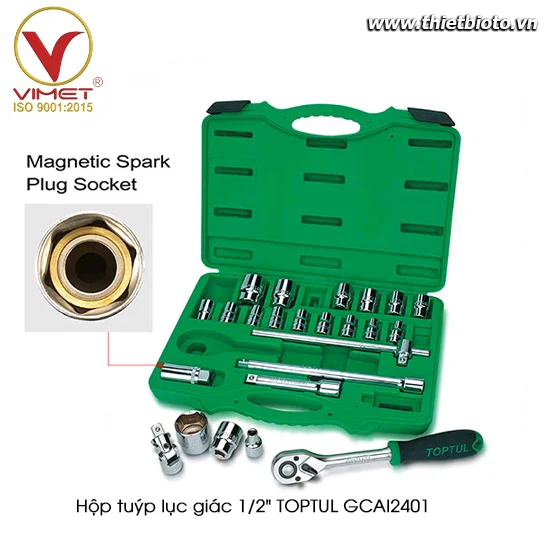 Hộp đầu tuýp 1/2" 24 chi tiết TOPTUL GCAI2401