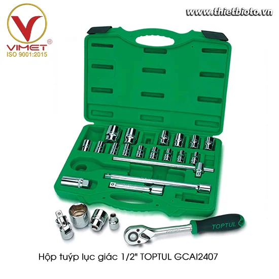Hộp đầu tuýp 1/2" 24 chi tiết TOPTUL GCAI2407
