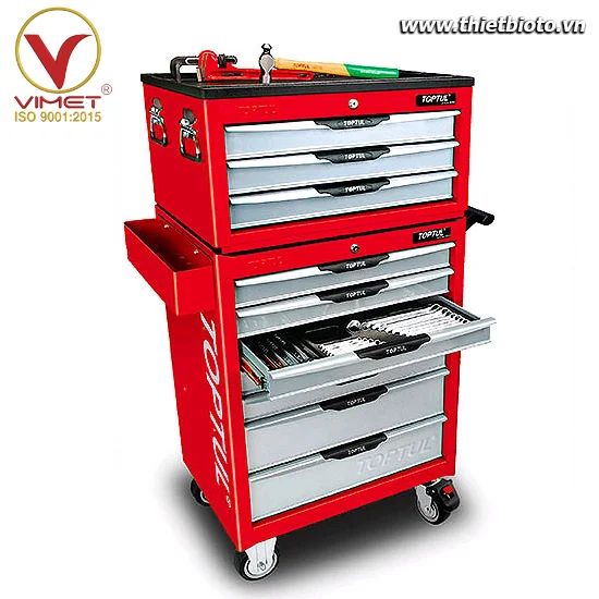 Tủ đồ nghề 2 tầng 10 ngăn Toptul 333 chi tiết GCAZ0020 GCAJ0022