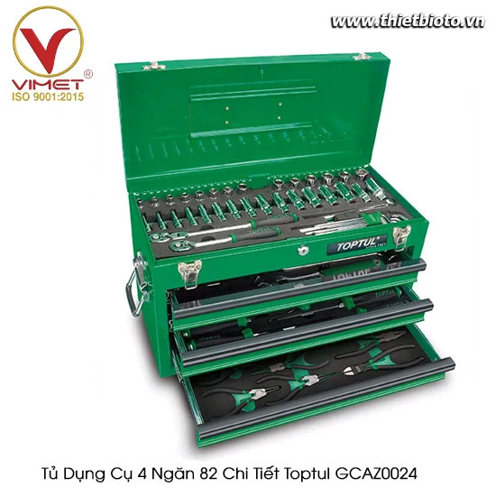 Tủ dụng cụ 4 ngăn Toptul 82 chi tiết GCAZ0024