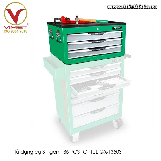 Tủ đồ nghề 3 ngăn 98 chi tiết Toptul GX-13603(W/3)