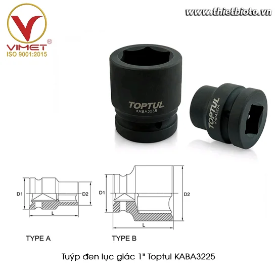 Tuýp đen lục giác 1" TOPTUL KABA3225