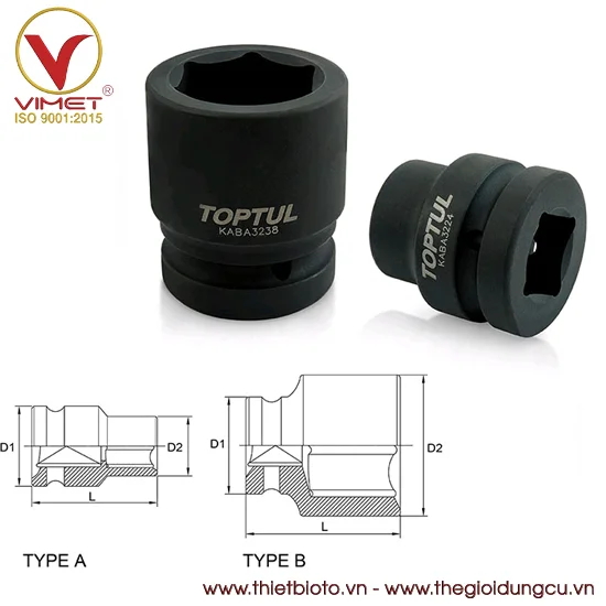 Tuýp đen lục giác 1" TOPTUL KABA3270