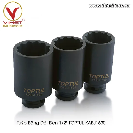 Tuýp bông dài đen 1/2" TOPTUL KABJ1630