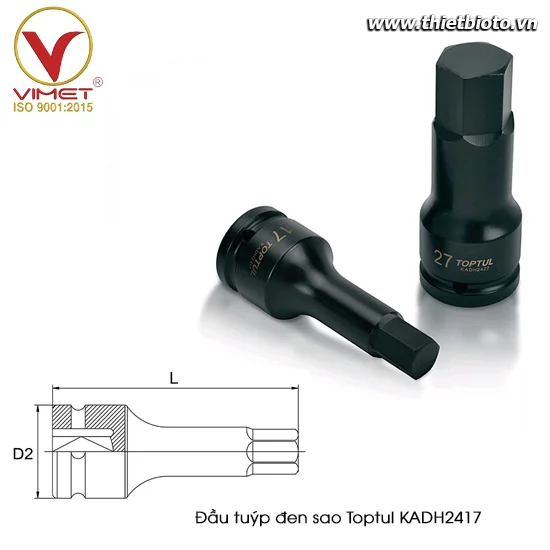 Đầu tuýp đen lục giác TOPTUL KADH2417
