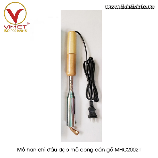 Mỏ hàn chì đầu dẹp mỏ cong cán gỗ MHC20021