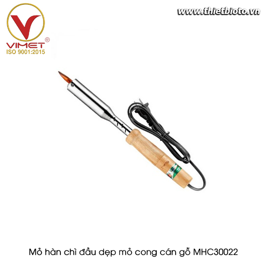 Mỏ hàn chì đầu dẹp mỏ cong cán gỗ MHC30022