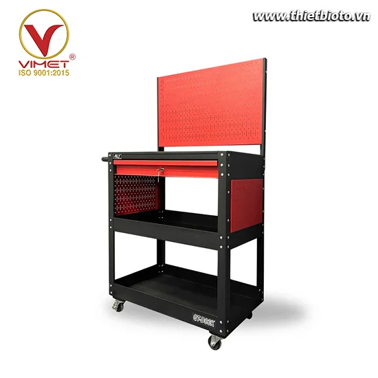 Xe đẩy dụng cụ 3 ngăn có ngăn kéo QT-D03K