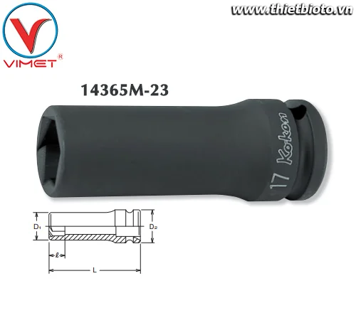 Đầu tuýp lục giác 23mm Koken 14365M-23