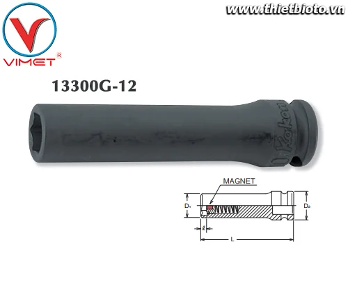 Đầu tuýp lục giác từ tính 12mm Koken 13300G-12