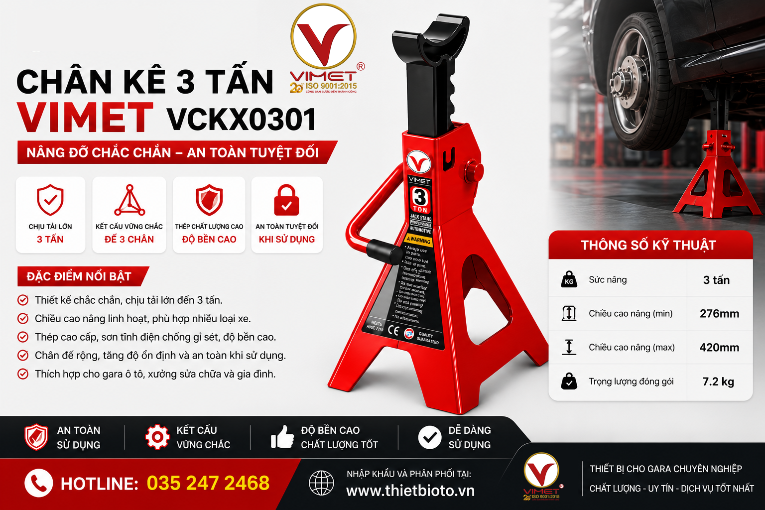 Chân kê 3 tấn VIMET VCKX0301