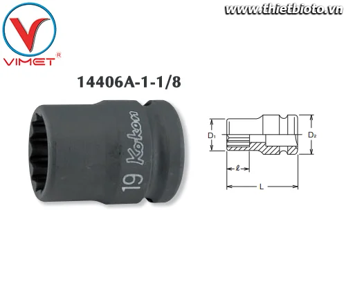 Đầu tuýp bông 1-1/8 Koken 14406A-1.1/8