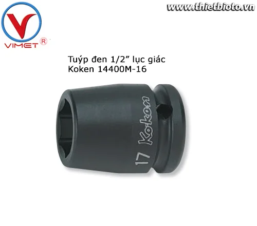 Tuýp đen 1/2" lục giác Koken 14400M-16