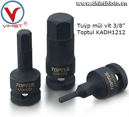 Tuýp đen mũi vít 3/8" Toptul KADH1212