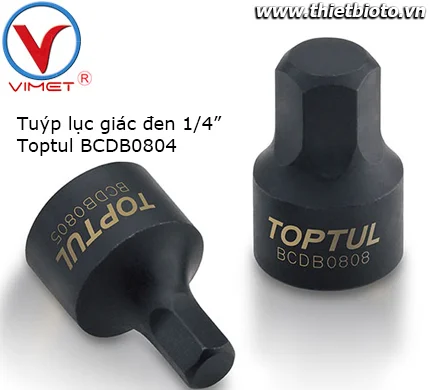 Tuýp lục giác đen 1/4" Toptul BCDB0804