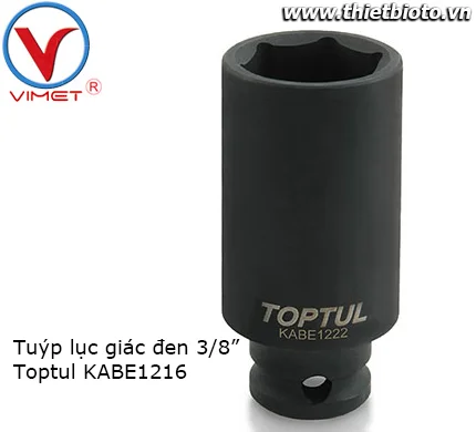 Tuýp lục giác đen 3/8" Toptul KABE1216